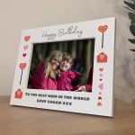 Personalised Birthday Mum Photo Frame White Wooden 7x5 Frame 