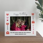 Personalised Birthday Mum Photo Frame White Wooden 7x5 Frame 