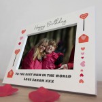 Personalised Birthday Mum Photo Frame White Wooden 7x5 Frame 