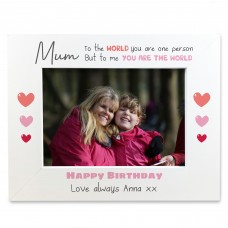 Personalised Birthday Mum Gifts White Wood 7x5 Photo Frame Gift 