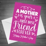 Mothers Day Card for Mum Best Friend Card For Mum On Mothers Day