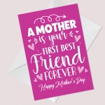 Mothers Day Card for Mum Best Friend Card For Mum On Mothers Day