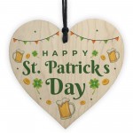 Happy St Patricks Day Wood Heart St Patrick's Day-Irish Day Gift