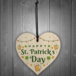 Happy St Patricks Day Wood Heart St Patrick's Day-Irish Day Gift