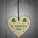 Happy St Patrick's Day-Irish Day Wood Heart Decorations