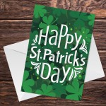 Happy St Patricks Day Greetings Card With Envelope For Friends 