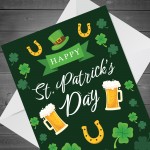 Happy St Patricks Day Greeting Card For Him Her Friends 