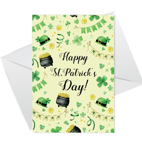 Happy St Patricks Day Greetings Irish Card For Friends Family