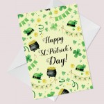 Happy St Patricks Day Greetings Irish Card For Friends Family
