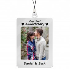 Custom Couple Keychain Personalised 2nd Anniversary Gift