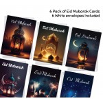 Eid Mubarak Multipack of 6 Cards For Friends Family Kids Ramadan