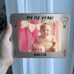 First 1st Birthday Baby Personalised Photo Box Tin Birthday Gift