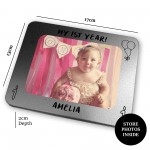 First 1st Birthday Baby Personalised Photo Box Tin Birthday Gift