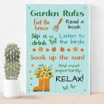 Garden Rules Wall Sign Garden Sign and Plaques Novelty Shed Sign