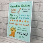 Garden Rules Wall Sign Garden Sign and Plaques Novelty Shed Sign