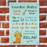 Garden Rules Wall Sign Garden Sign and Plaques Novelty Shed Sign