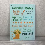 Garden Rules Wall Sign Garden Sign and Plaques Novelty Shed Sign