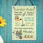 Garden Rules Plaque for Outside Welcome Sign For Garden