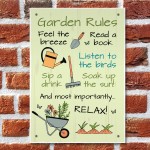 Garden Rules Plaque for Outside Welcome Sign For Garden