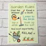 Garden Rules Plaque for Outside Welcome Sign For Garden