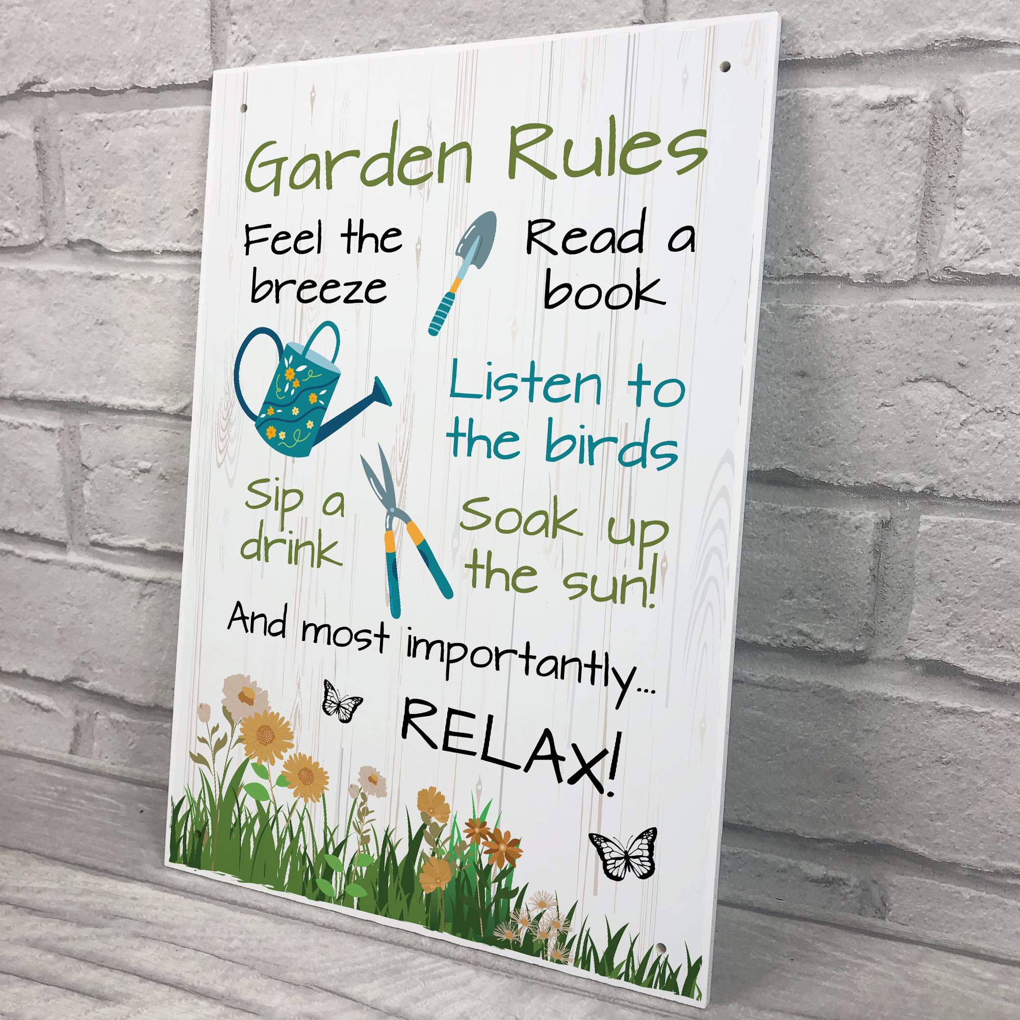 Plantsrules Sign GARDEN RULES SIGN Plaque for Outside Welcome Sign For Garden