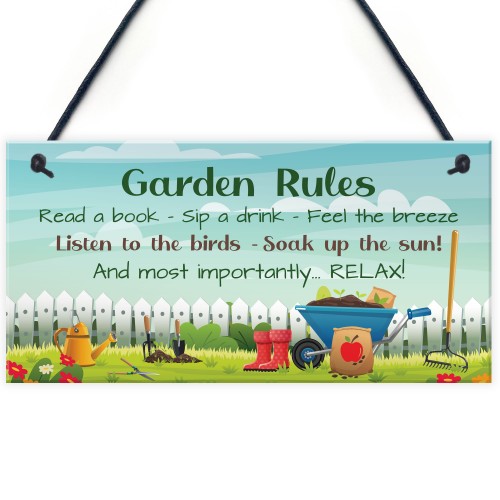 Garden Rules Sign Pretty Sign for Gardeners Shed Sign Yard Sign