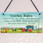 Garden Rules Sign Pretty Sign for Gardeners Shed Sign Yard Sign