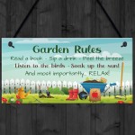 Garden Rules Sign Pretty Sign for Gardeners Shed Sign Yard Sign