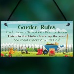 Garden Rules Sign Pretty Sign for Gardeners Shed Sign Yard Sign