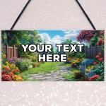 Personalised Floral Hanging Sign Garden Sign Shed Sign