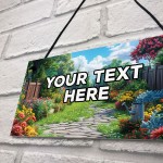 Personalised Floral Hanging Sign Garden Sign Shed Sign