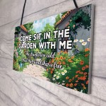 Garden Sign and Plaques Come Sit In The Garden Wall Shed Signs