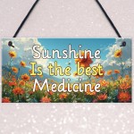 Garden Signs and Plaques For Outside Sunshine Best Medicine