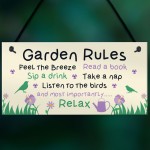 Garden Sign Gardening Gift Garden Rules Sign Novelty Garden Sign
