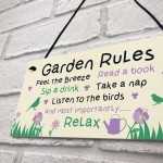 Garden Sign Gardening Gift Garden Rules Sign Novelty Garden Sign
