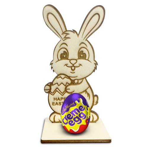 Easter Mini Creme Egg Holder Wooden Easter Bunny Treat Kinder