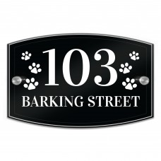 Dog Theme House Sign Plaque Door Number 1 - 9999 Personalised 