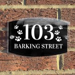 Dog Theme House Sign Plaque Door Number 1 - 9999 Personalised 