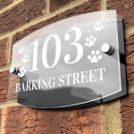 Dog Theme House Sign Plaque Door Number 1 - 9999 Personalised 