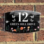Contemporary House Sign Floral Door Sign Personalised Name Plate