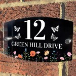 Contemporary House Sign Floral Door Sign Personalised Name Plate