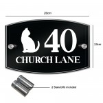 Cat Theme House Sign Plaque Door Number 1 - 9999 Personalised 