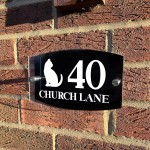 Cat Theme House Sign Plaque Door Number 1 - 9999 Personalised 