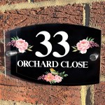 House Name Plaques Personalised Sign for Outside Black Door Sign