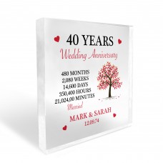 Personalised 40th Wedding Anniversary Gift Ruby Wedding Gifts