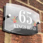 Personalised House Sign Modern Glass Effect Acrylic Door Street 