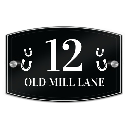 Personalised House Sign Plaque Horse Theme Door Number Plaque