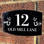 Personalised House Sign Plaque Horse Theme Door Number Plaque