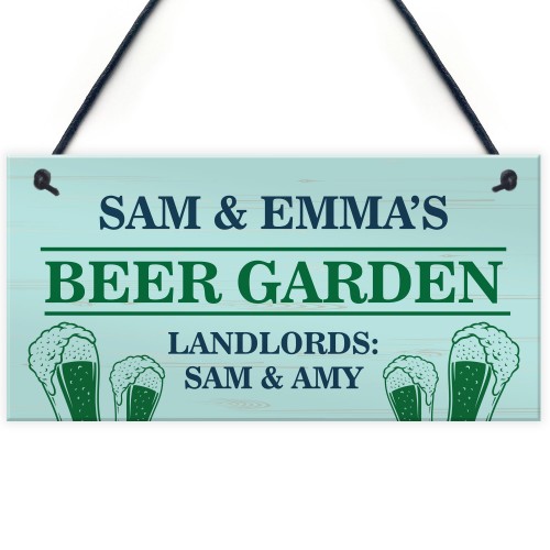 Personalised Beer Garden Sign Funny Pub Landlord Plaque Garden