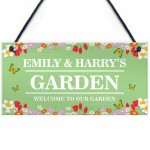 GARDEN SIGN For Outside Personalised Hanging Garden Sign Welcome